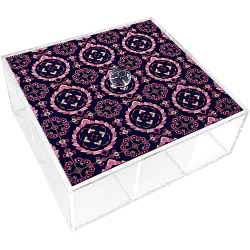 Acrylic Tea Box, Amethyst Medallion
