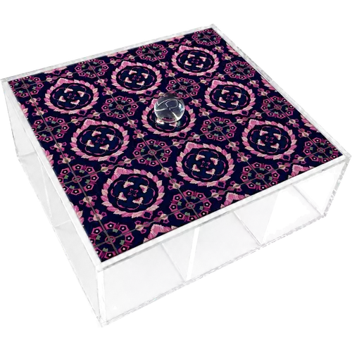 Acrylic Tea Box, Amethyst Medallion