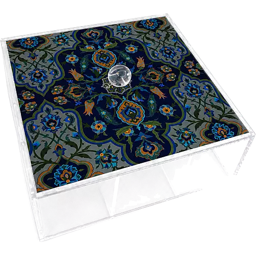 Acrylic Tea Box, Midnight Botanica
