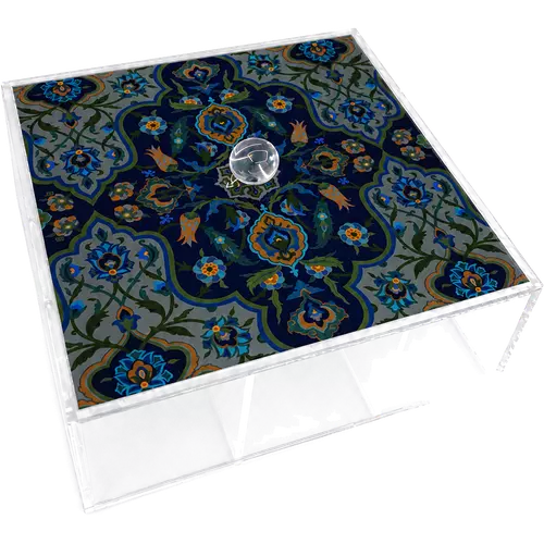 Acrylic Tea Box, Midnight Botanica