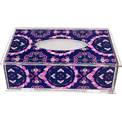 Acrylic Tissue Box, Amethyst Mosaic