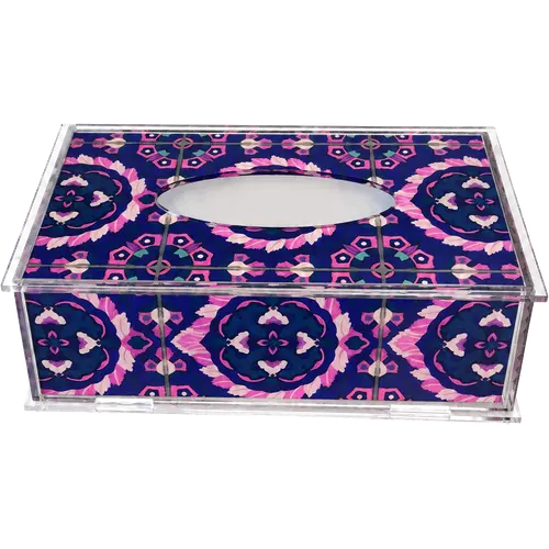 Acrylic Tissue Box, Amethyst Mosaic