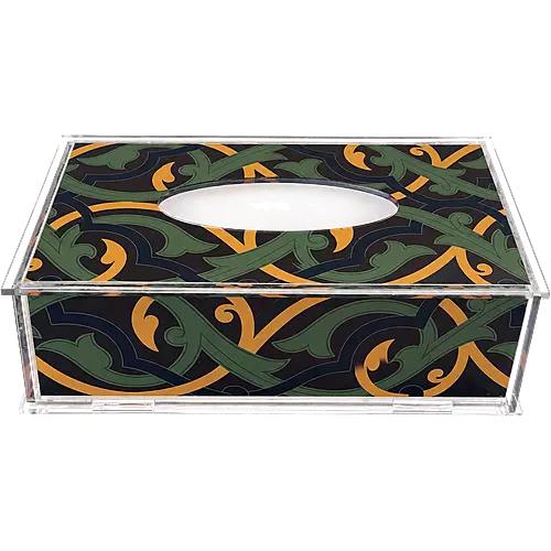 Acrylic Tissue Box, Forest Arabesque