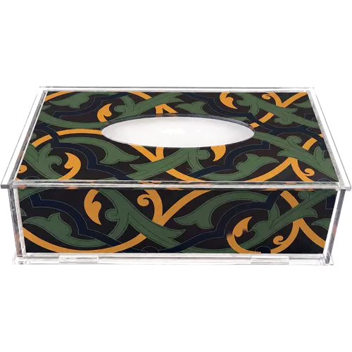Acrylic Tissue Box, Forest Arabesque