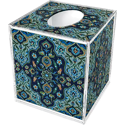 Acrylic Tissue Box, Midnight Botanica