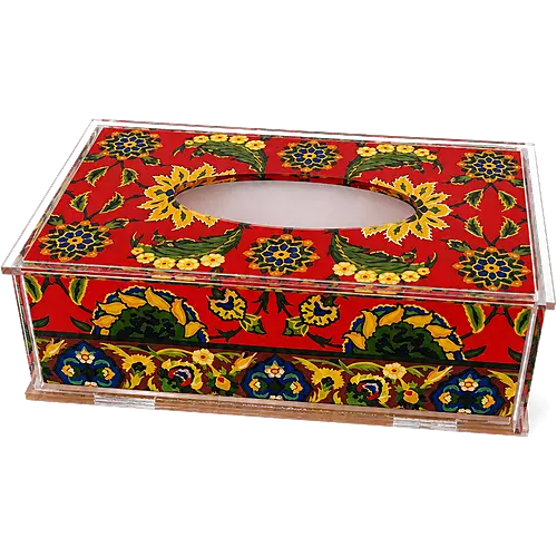 Acrylic Tissue Box, Royal Crimson