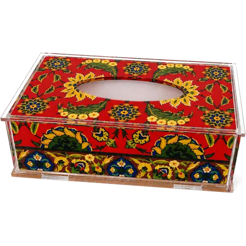 Acrylic Tissue Box, Royal Crimson