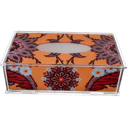 Acrylic Tissue Box, Terracotta Rosette