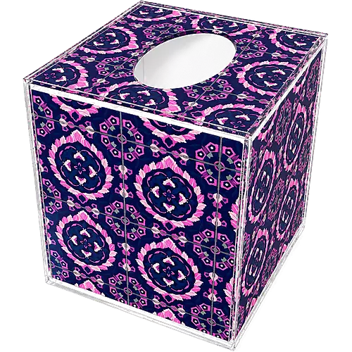 Acrylic Tissue Box, Violet Medallion