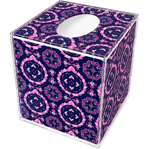 Acrylic Tissue Box, Violet Medallion