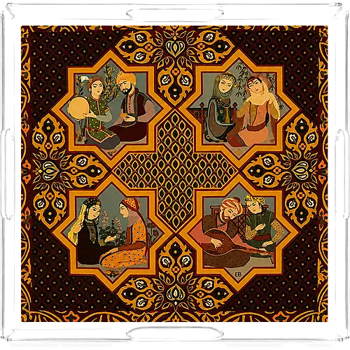 Acrylic Tray, Amber Portraits