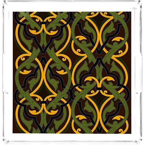 Acrylic Tray, Emerald Arabesque