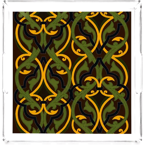 Acrylic Tray, Emerald Arabesque