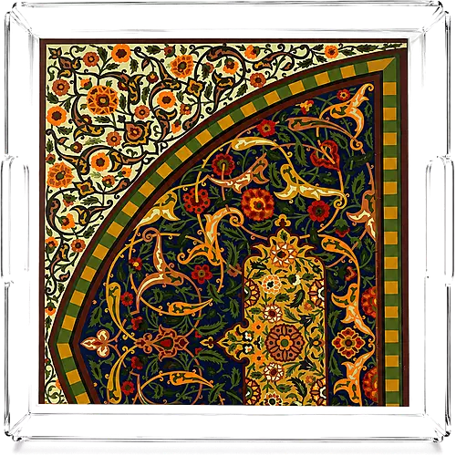 Acrylic Tray, Ivory Arabesque