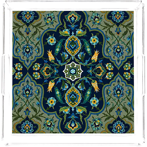Acrylic Tray, Midnight Botanica