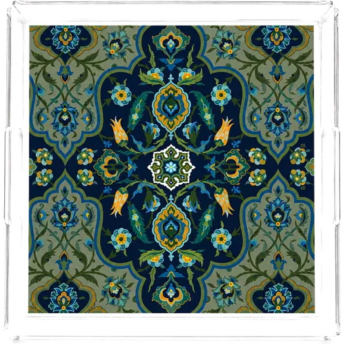 Acrylic Tray, Midnight Botanica