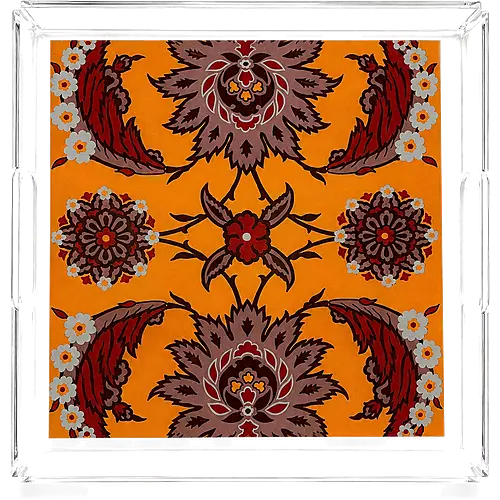 Acrylic Tray, Tangerine Rosette
