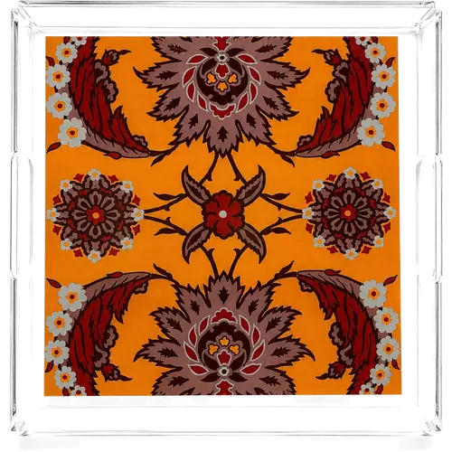 Acrylic Tray, Tangerine Rosette