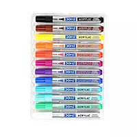 DOMS Acrylic Paint Markers 12 Shades | Multi-Surface Paint Pens for Art, Crafts & DIY