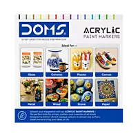 DOMS Acrylic Paint Markers 12 Shades | Multi-Surface Paint Pens for Art, Crafts & DIY
