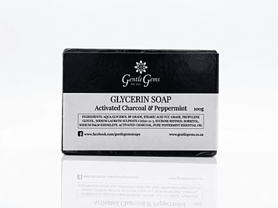 Activated Charcoal & Peppermint Glycerine Soap (100g)