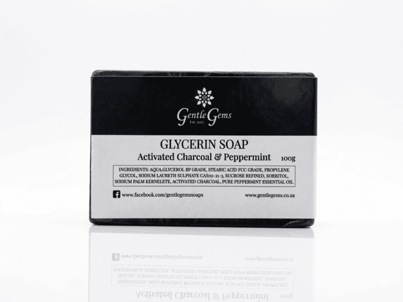 Activated Charcoal & Peppermint Glycerine Soap (100g)
