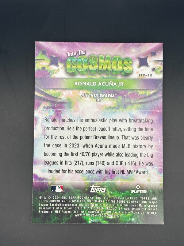 2024 Topps Chrome Cosmic Ronald Acuna Jr. Into the Cosmos