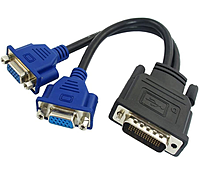 Adaptateur DMS-59 DVI Mâle Vers 2x VGA Femelle Splitter