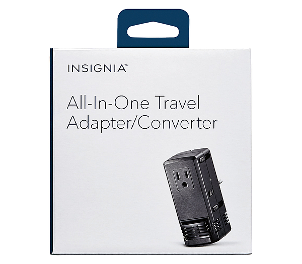 Adaptateur Et Convertisseur De Voyage Tout-En-Un Insignia Boite Ouverte