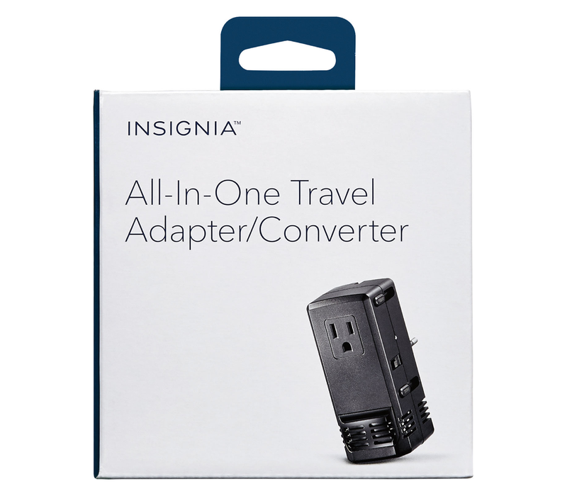 Adaptateur Et Convertisseur De Voyage Tout-En-Un Insignia Boite Ouverte