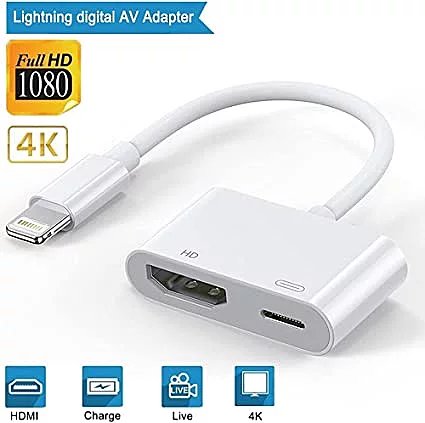 Adaptateur Lightning Mâle Vers HDMI Femelle - 1080P HD - 10 cm