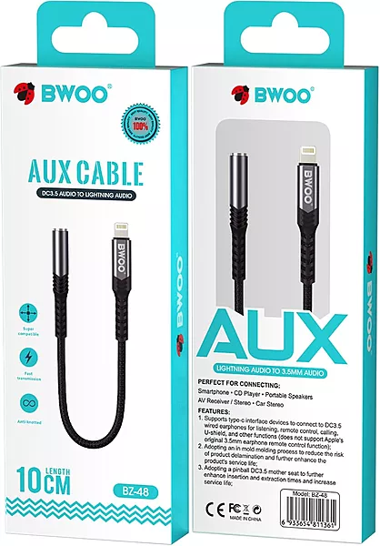 Adaptateur Lightning Male Vers Audio Femelle BZ48 Bwoo