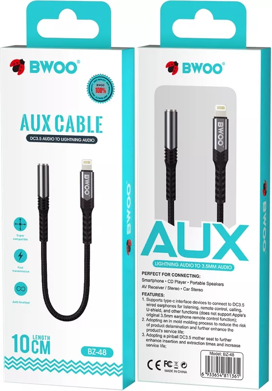 Adaptateur Lightning Male Vers Audio Femelle BZ48 Bwoo