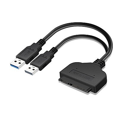 Adaptateur USB 2x Type A 3.0 Mâle Vers Sata Mâle