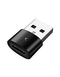 Adaptateur USB Type A Male Vers USB Type C Femelle Noir