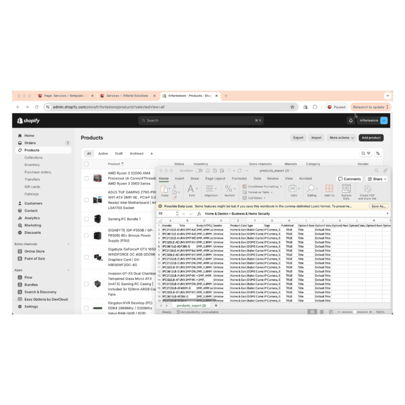 Shopify Add New Products