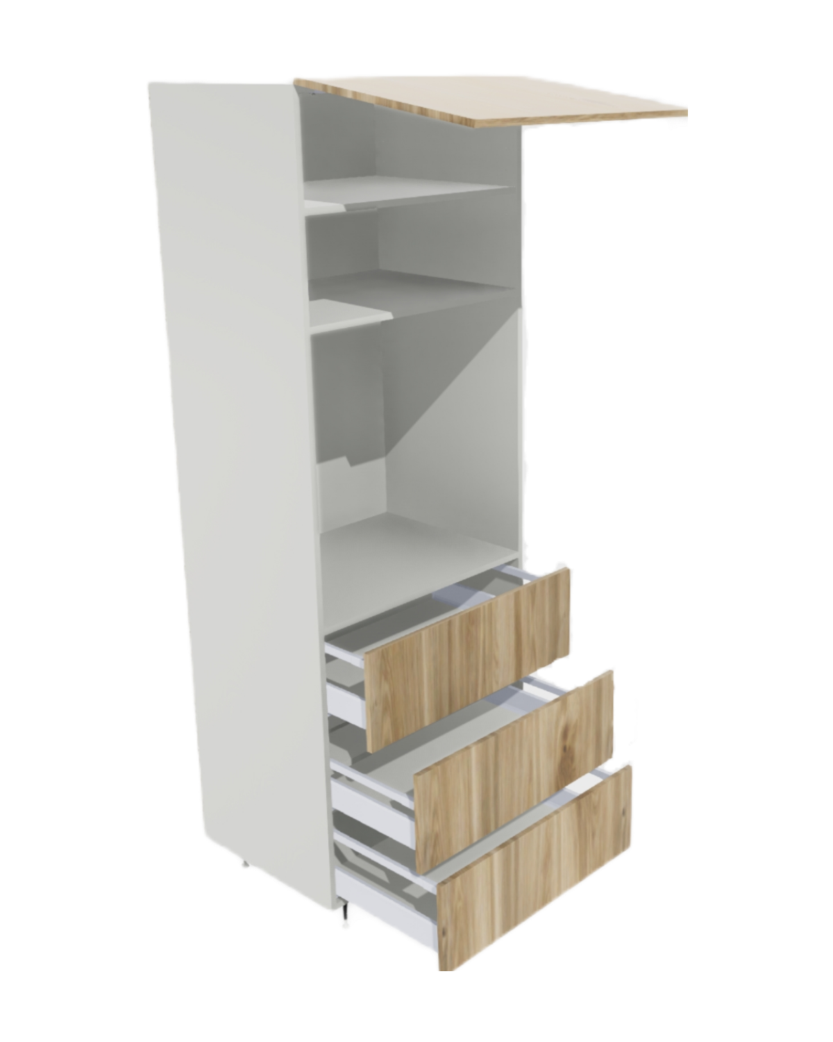SINGLE OVEN CABINET 3 DRAWER 1 or 2 DOOR FLIP UP