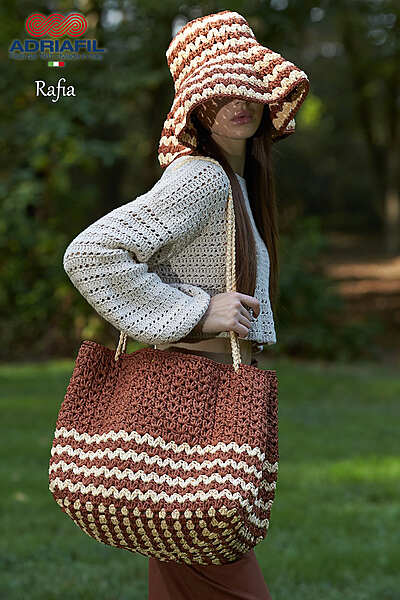 Cappello Ardenne - Borsa Redwood - Filato Rafia