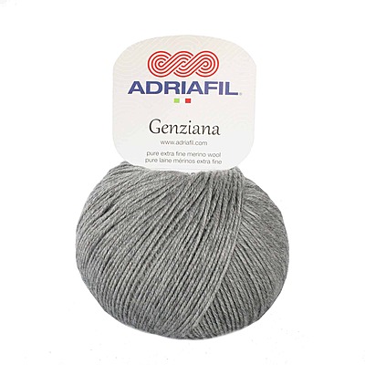 Lotto 350 gr di lana merinos Adriafil Genziana Top Quality Col. 82 Grigio Melange
