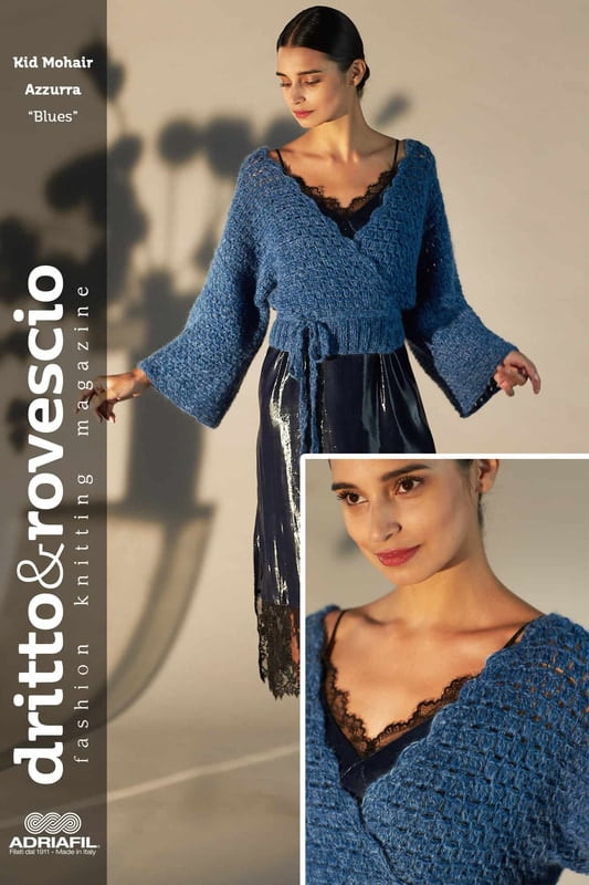 Scaldacuore Blues con filato Azzurra e Kid Mohair