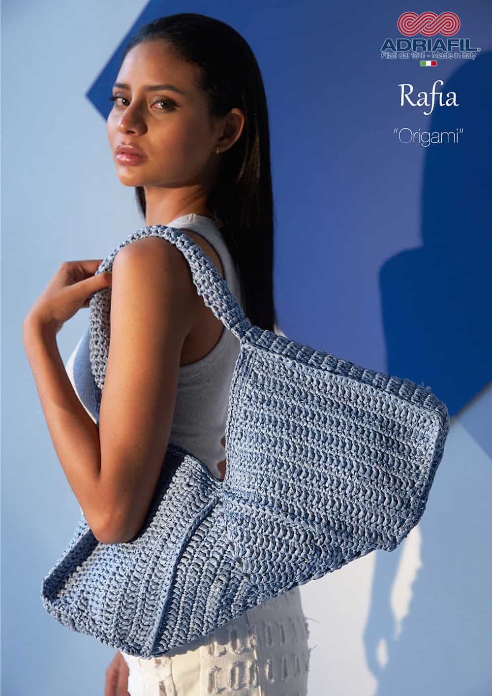 SCHEDA MAGLIA RAFIA – Borsa Origami SCHEDA MAGLIA RAFIA – Borsa Origami