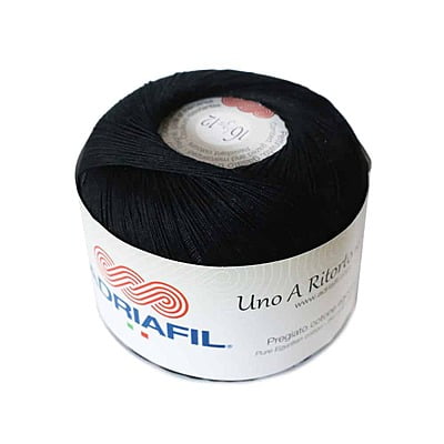 Uno A Ritorto Tit. 16 - Cotone sottile per uncinetto Col. 01 Nero Uno A Ritorto Tit. 16 - Cotone sottile per uncinetto Col. 01 Nero