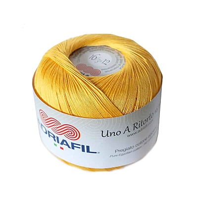 Uno A Ritorto Tit. 16 - Cotone sottile per uncinetto Col. 07 Giallo Sole Uno A Ritorto Tit. 16 - Cotone sottile per uncinetto Col. 07 Giallo Sole