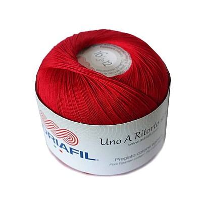 Uno A Ritorto Tit. 16 - Cotone sottile per uncinetto Col. 17 Rosso Uno A Ritorto Tit. 16 - Cotone sottile per uncinetto Col. 17 Rosso