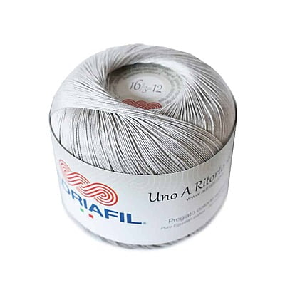 Uno A Ritorto Tit. 16 - Cotone sottile per uncinetto Col.28 Grigio Perla Uno A Ritorto Tit. 16 - Cotone sottile per uncinetto Col.28 Grigio Perla