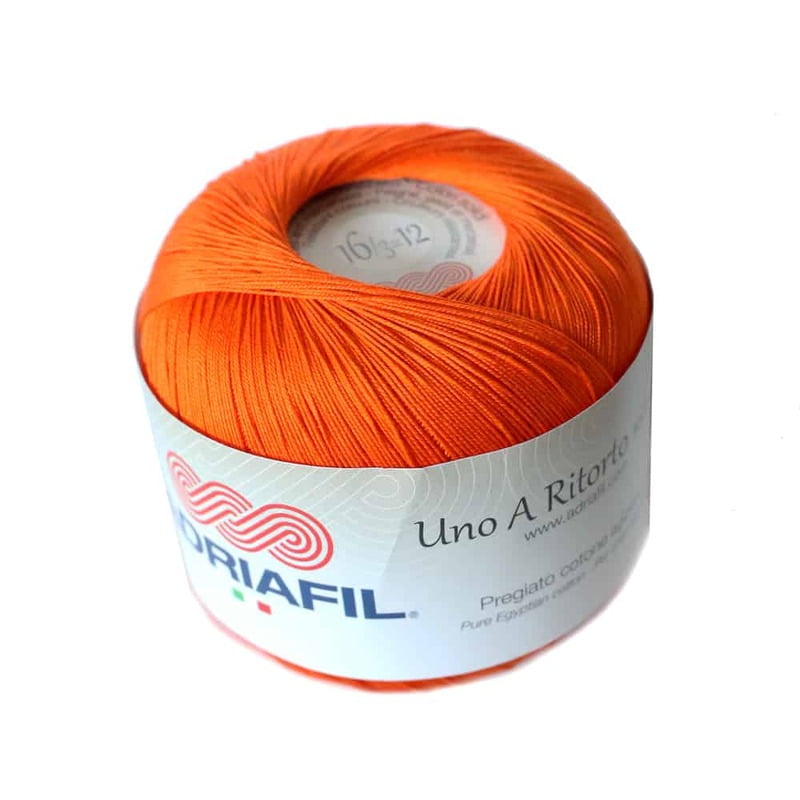 Uno A Ritorto Tit. 16 - Cotone sottile per uncinetto Col. 35 Arancione Uno A Ritorto Tit. 16 - Cotone sottile per uncinetto Col. 35 Arancione