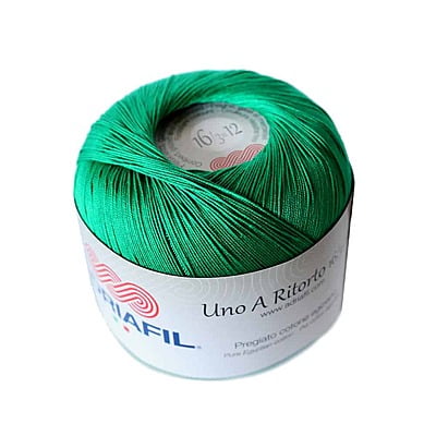 Uno A Ritorto Tit. 16 - Cotone sottile per uncinetto Col. 36 Verde Prato Uno A Ritorto Tit. 16 - Cotone sottile per uncinetto Col. 36 Verde Prato