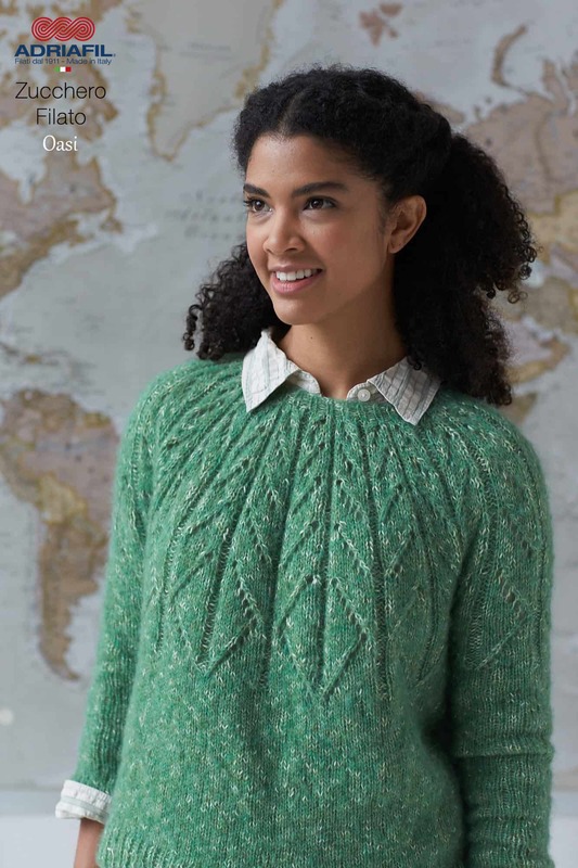 SCHEDA MAGLIA Zucchero Filato – Pullover Oasi SCHEDA MAGLIA Zucchero Filato – Pullover Oasi