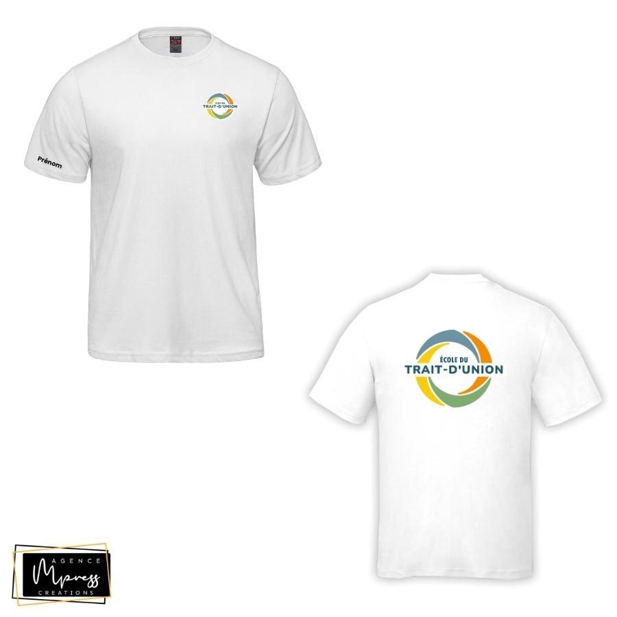 Adulte T-Shirt Blanc (Trait-d'Union) Adulte T-Shirt Blanc (Trait-d'Union)
