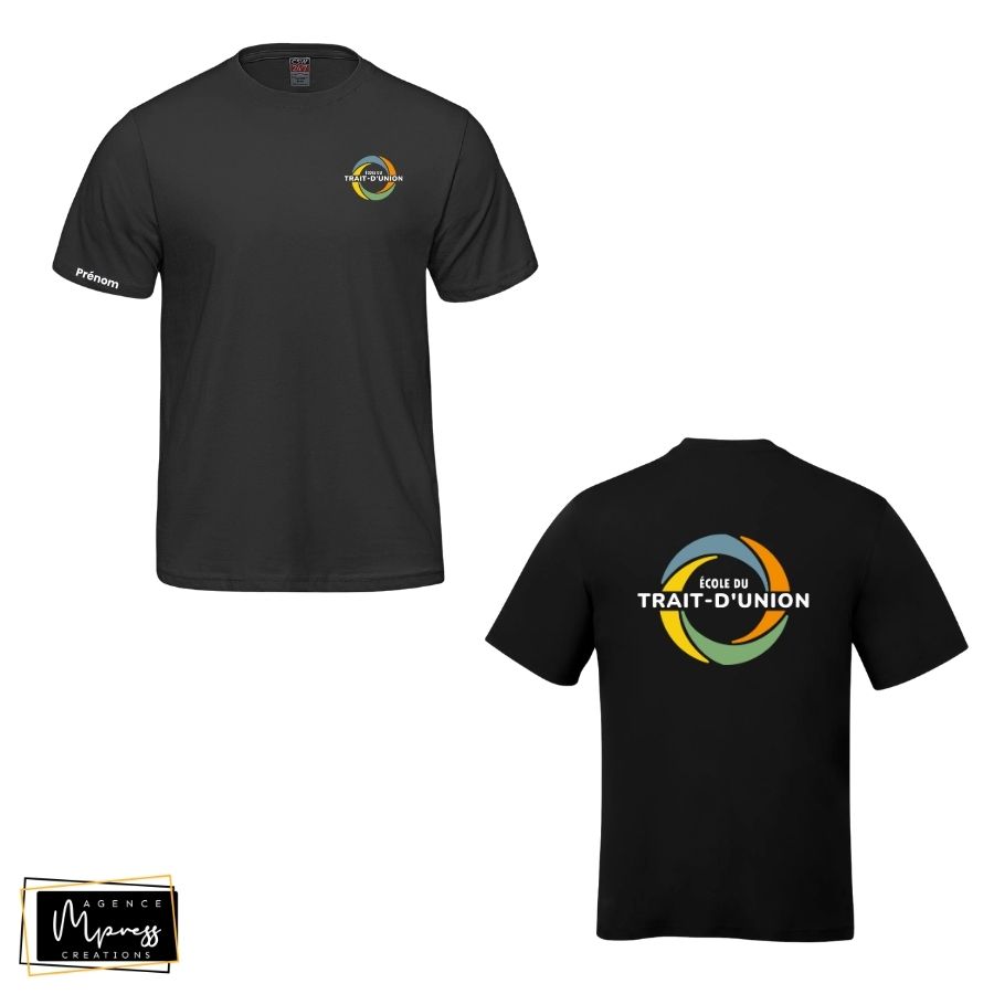 Adulte T-Shirt Noir (Trait-d'Union) Adulte T-Shirt Noir (Trait-d'Union)